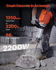 Demolition Jack Hammer  Max 2200w Electric Jackhammer Heavy Duty  1400 Bpm Concr