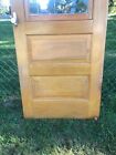 Vintage Door Wood Mid Century Mod Farmhouse Panty 3 Glass Panel Screen 30  X 80 