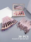 30-piece Pink Professional Makeup Brush Set For Foundation Eyeshadow Brow