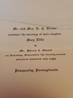 1908 Wedding Invitation Prosperity Pennsylvania       