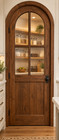 Solid White Oak Lumber Arch Top Door Solid Wood Storybook Pantry Door Glass