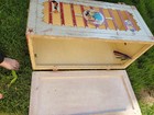 Vintage Circus Theme Wooden Toy Box Large Painted Hinged Lid Clown Monkey Seal