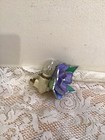 Stained Glass Purple Blue 3-d Flower - Handcrafted- Night Light- Wall Plug In