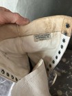 Antique Edwardian Victorian White Leather Boots Shoes Jones Peterson   Newhall