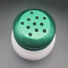 Kraft 100  Grated Parmesan Cheese Shaker Ceramic W  Green Metal Lid Collectible 