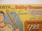 Newspaper Ad Premium 1950s Bobby Thomson Baseball Autograph Ny Giants Gillette