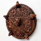 Celtic Knotwork Pentacle Plaque - Wood Finish - Dryad Design - Pagan Wicca Wicca