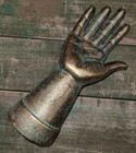 Cast Iron Hand Ring Holder Jewelry Display Home Decor Paperweight Book End Green