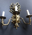 Vintage 3 Arm Metal Brass  spain Candelabra  light Antique Sconce Wall Electric