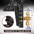 2 5  Trailer Hitch Receiver 8 drop Tow Hitch Adjustable Dual Ball Mount 28000 Lb
