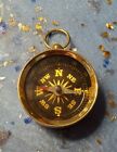 Working Brass Pocket Compass - Miniature Necklace Pendant Vintage Antique Style 