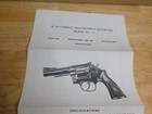 Smith   Wesson K-38 Combat Masterpiece Model 15 Owners Manual S w  10 29