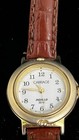 Womens Carriage Gold Tone Indiglo Leather Band Watch New Battery
