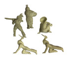1950 s Marx Fort Apache Lot Of 5 60mm Soft Plastic Indian Warriors   Woman   