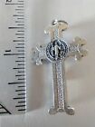 Catholic Blue Enamel St Benedict Crucifix Rosary Cross Religious