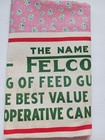 Vintage Felco Flour Feed Sack Unopened Fabric Pink W Blue Flowers Sprigs W Label