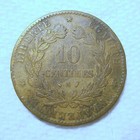 French 10 Centimes Coin 1888  France  F-vf  Free Shipping