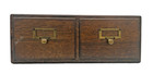 Antique Large Macy Oak 2 Drawer Dovetailed File Box