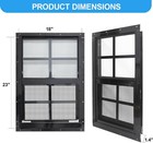 2 Pack Shed Windows With Black Frame  18x 23 Flush Mount Small Window With Tempe