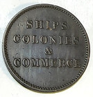 1835 Pei Canada Ships Colonies Commerce Halfpenny Token Nice Original Xf Chrc