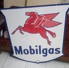 Mobil Gas  Porcelain Enamal Heavy Metal Double Side