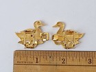 Vintage Mimi Di N Belt Buckle Ducks Swans Kissing Gold Tone Interlocking 1981