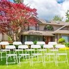 10 Pcs White Plastic Folding Chairs Stackable Wedding Party Dining Seats Garden