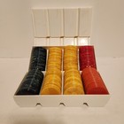 Vintage Crisloid Bakelite 200 Poker Chips Marbled Red  Orange yellow  Green-blue