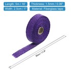 Fiberglass Exhaust Wrap Tape 1 x16  Purple Header Heat Wrap With 4 Stainless Tie