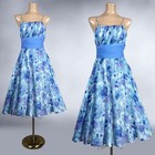 Vintage 1950s Floral Voile Crinoline Party Dress 50s Vfg
