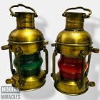 15  Antique Combo Oil Ship Lantern Nautical Brass Red Port Lantern Lamp Maritime