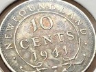 1941 C Newfoundland 10 Cent George Vi  925 Sterling Silver Dime - Beautiful Tone