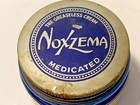Vtg Noxzema Skin Greaseless Cold Cream Cobalt Blue Glass Jar Metal Lid   Label