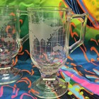 Set Of 4 Vintage Nestle Nescafe Irish Coffee Mugs World Map Footed Cups