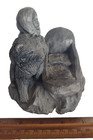 Vintage Signed G 85 Soapstone Alaska Inuit Man With Dog   Sled Sculpture