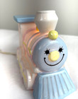 Blue Yellow Ceramic Train  Baby Boy  Baby Girl  Enesco  1985 Vintage Night Light