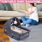 5-in-1 Pack And Play Baby Bedside Sleeper Bassinet Crib Diaper Changer