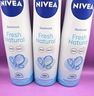 New 3pk Nivea Fresh Natural 48hr Protection Deodorant Antiperspirant Spray 150ml