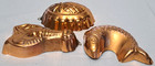Lot Of 3 Solid Copper Tin Lined Lobster  Pineapple  Fish Baking Molds 6  Decor