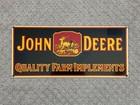 Vintage John Deere Quality Farm Implements Porcelain Sign 18x8 Ande Rooney 1995