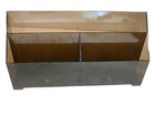 Vtg 1972 Desk counter Organizer-translucent Smoky Gray-3 Slots-12 w X 6 h X 3 d