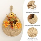 Boho Wall Hanging Fruit Baskets For Kitchen 3 Pack Woven Produce Holder Linen