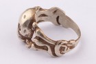 Ring Skull Bones 835 Silver Snake Antique Amulet Protecting Against Death Army