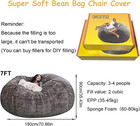 7ft Giant Bean Bag Cover  Big Bean Bag Chairs For Adults  no Filler  Cover Only 