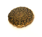 Vtg Stratton England Powder Compact W  Mirror Gold Tone Renaissance Enamel As Is