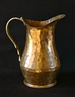 Vintage French Hammered Copper Pitcher W  Brass Handle     Rustic Farmhouse Vase