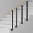 4pcs Square Stair Baluster Posts  Metal Stair Post Side Mounting Decor Railing