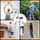 12 5ft Telescoping Ladder Extension Ladder Aluminum Folding Collapsible Ladder