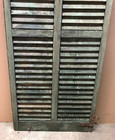 Single Antique Vtg Window 26x59 Louvered Door Shutter Shabby Green Old 1137-26b