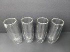 Set Of 4 Epare Stemless Champagne Flutes Double Wall Clear Glass Glasses